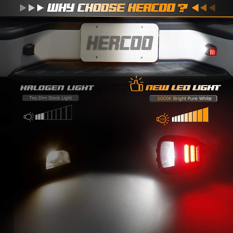 HERCOO LED License Plate Light White Lamp with Red OLED Neon Tube Compatible with Frontier Armada Titan Xterra, Suzuki Equator Pickup Truck, Pack of 2 - Image 3